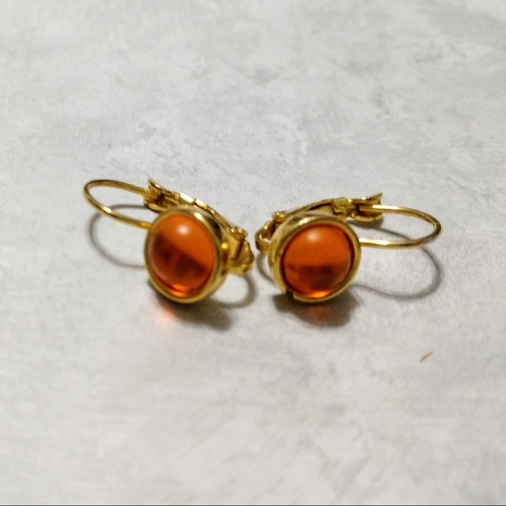 Vintage orange earrings - Picture 2 of 4